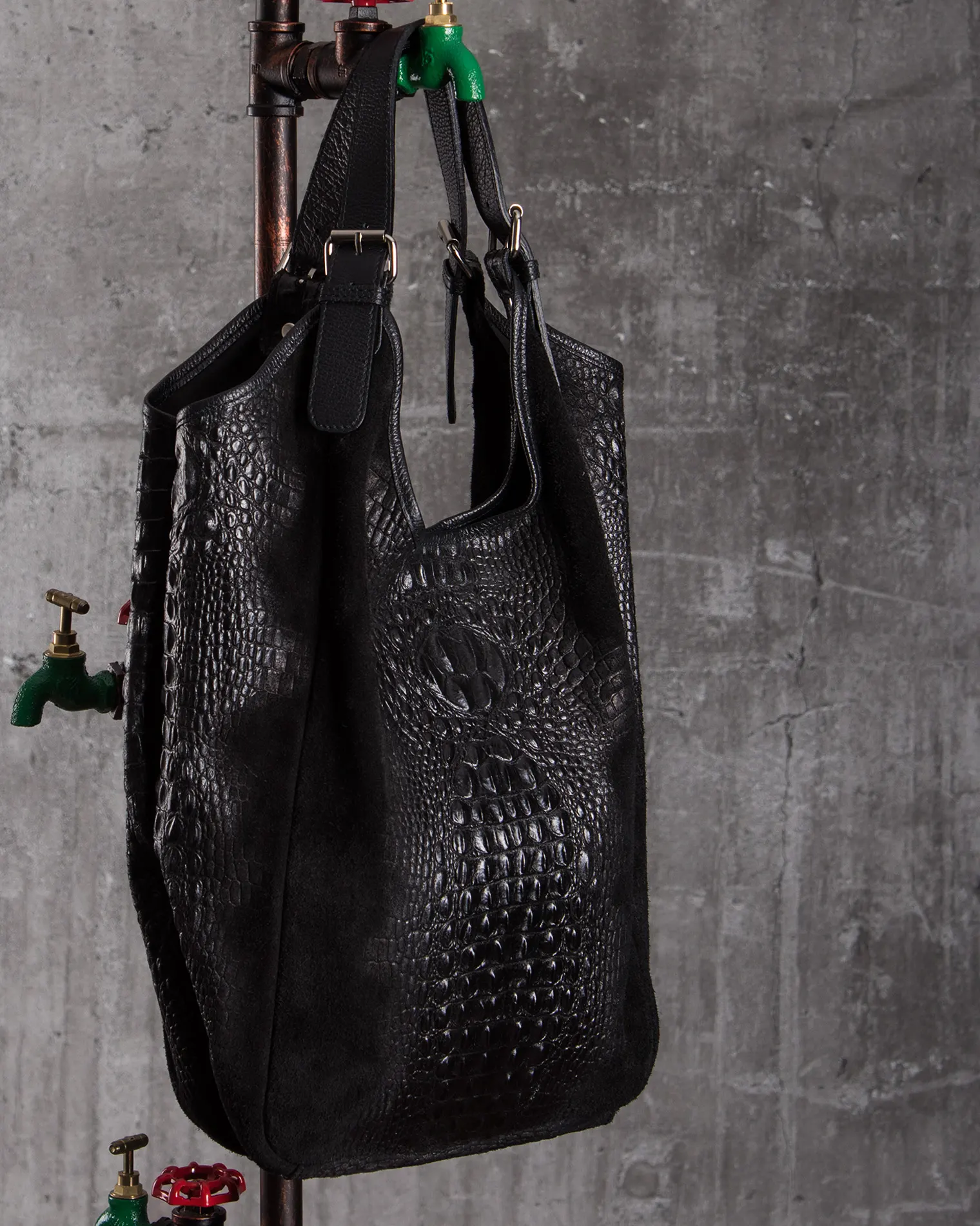 Gator Croc Bag, Black Color