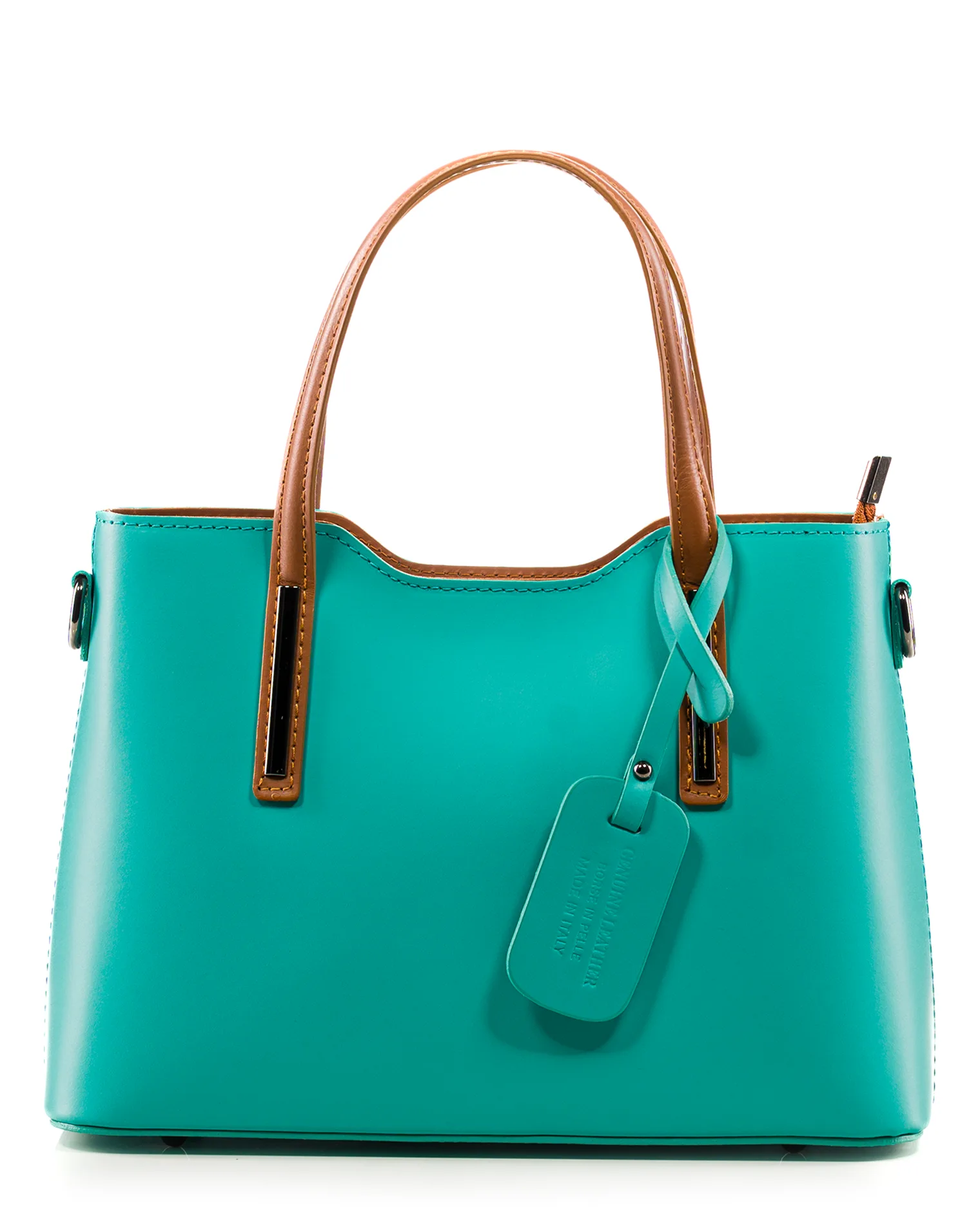 Alter Ego Bag, Turquoise/Cognac Color