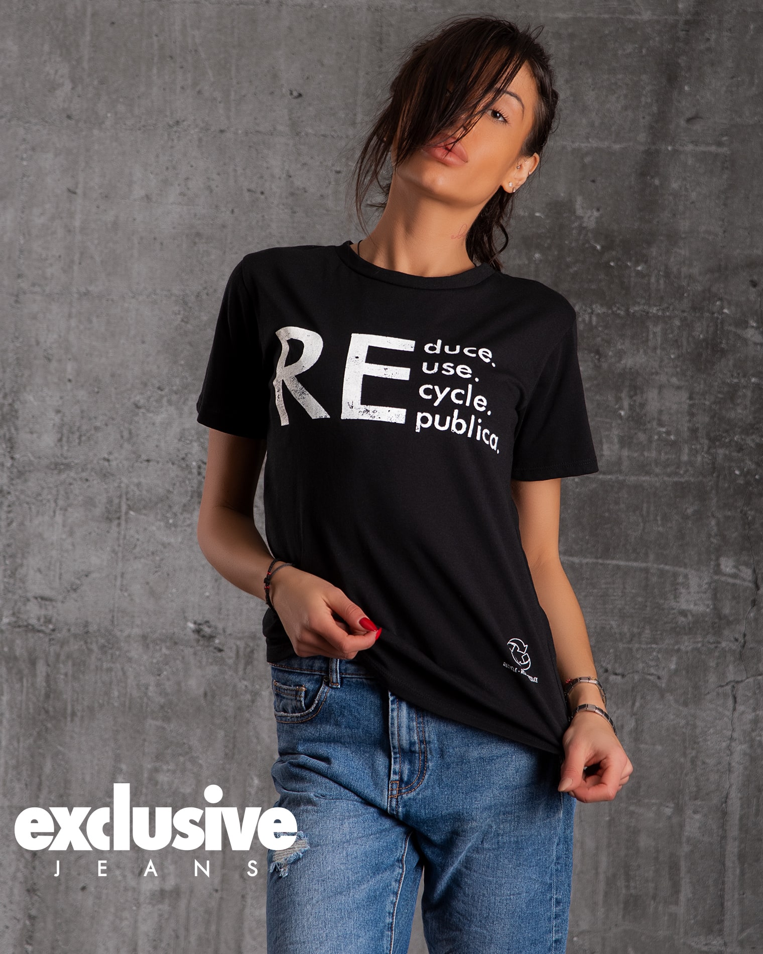 Recycle T-Shirt, Black Color