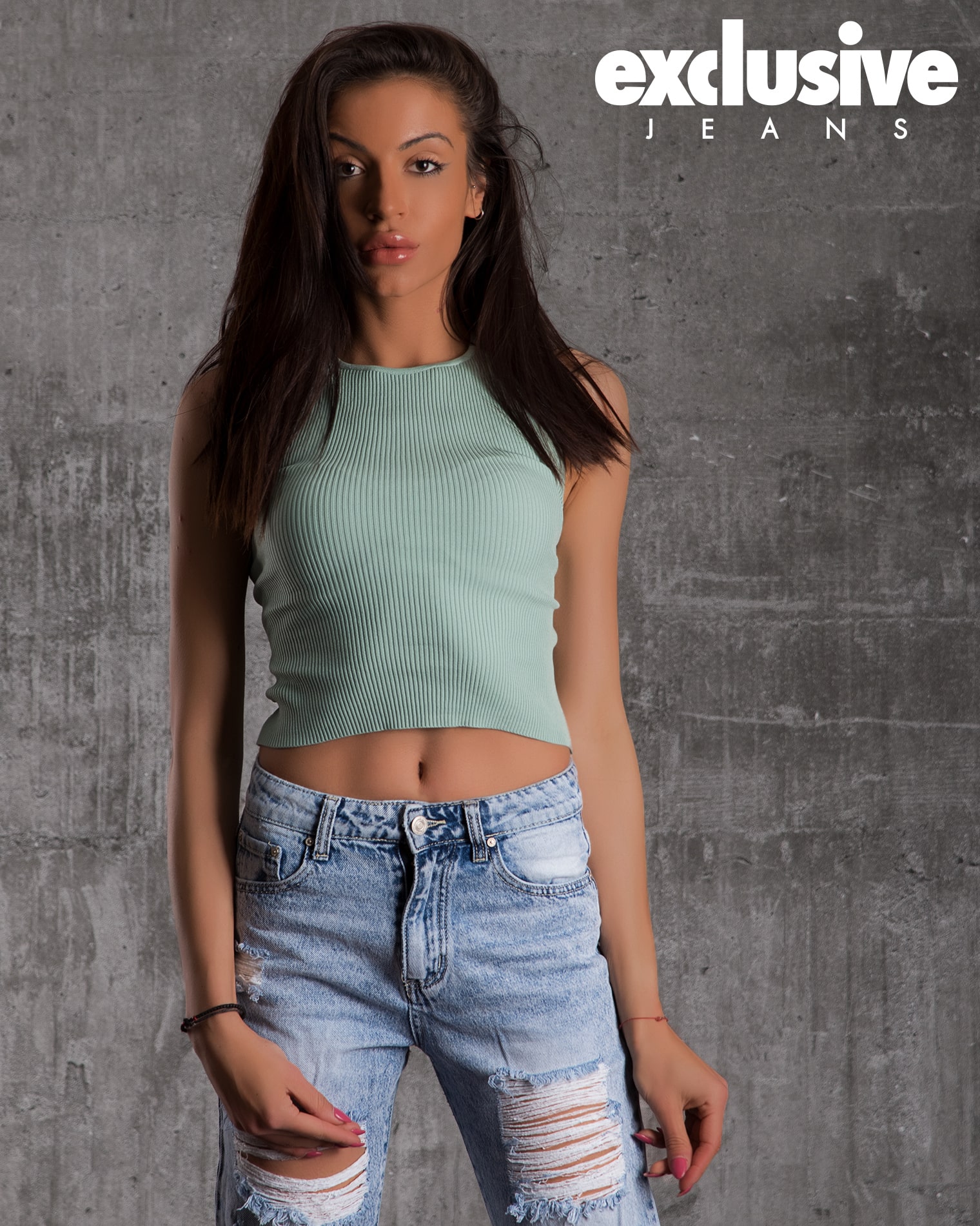 Tropicana Tank Top With Back Cutout, Green Color