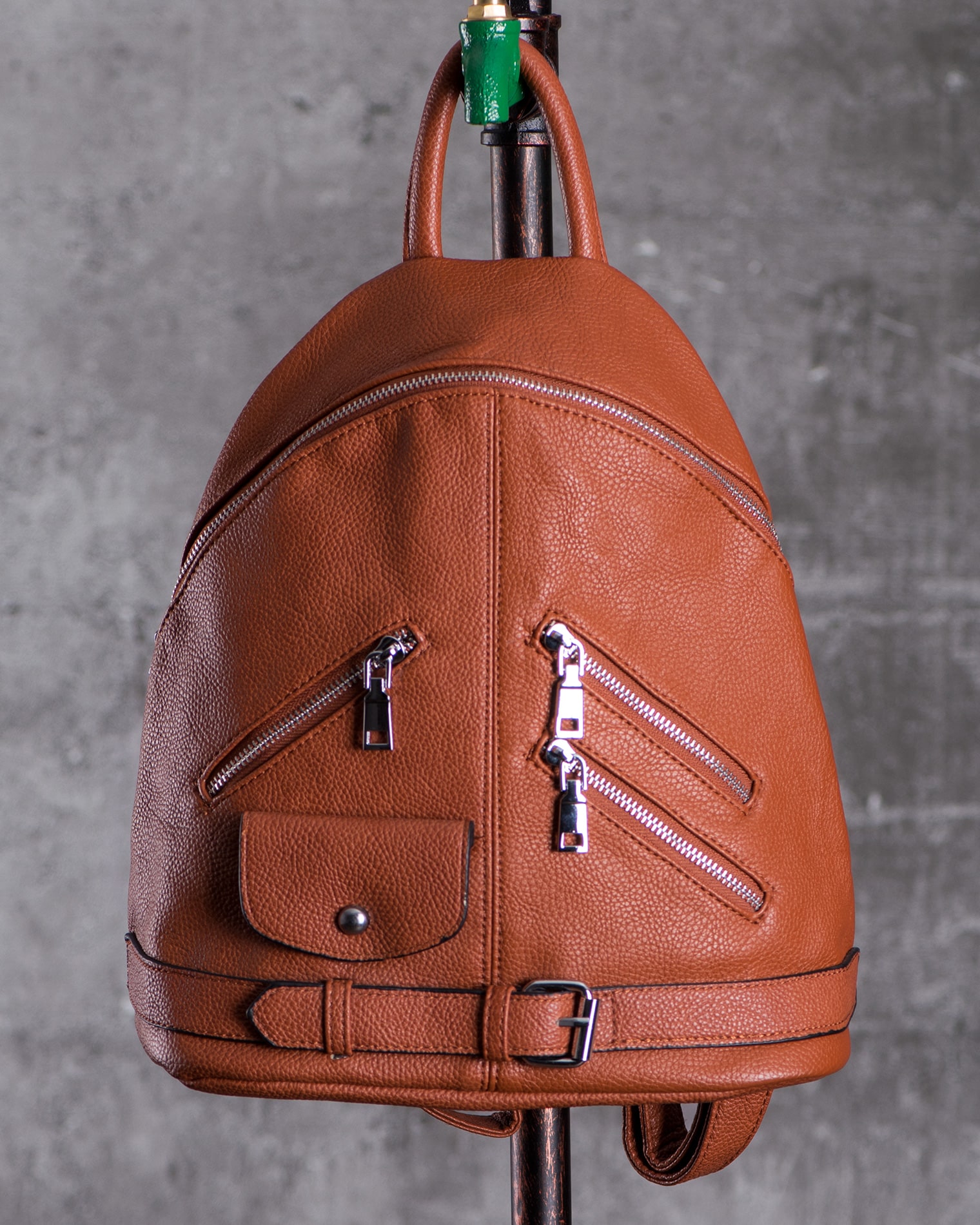 Amplitude Biker Jacket Backpack, Brown Color