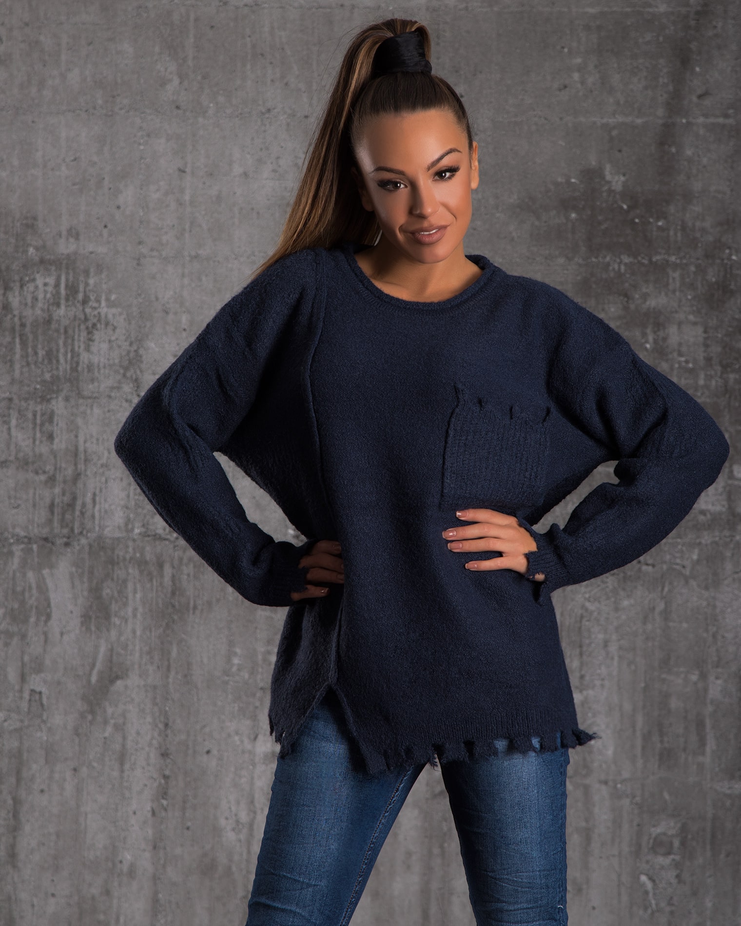 Equality Sweater With Front Pocket, Blue Color