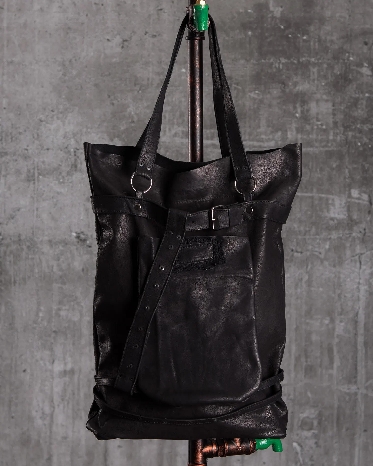 Perspective Leather Bag, Black Color