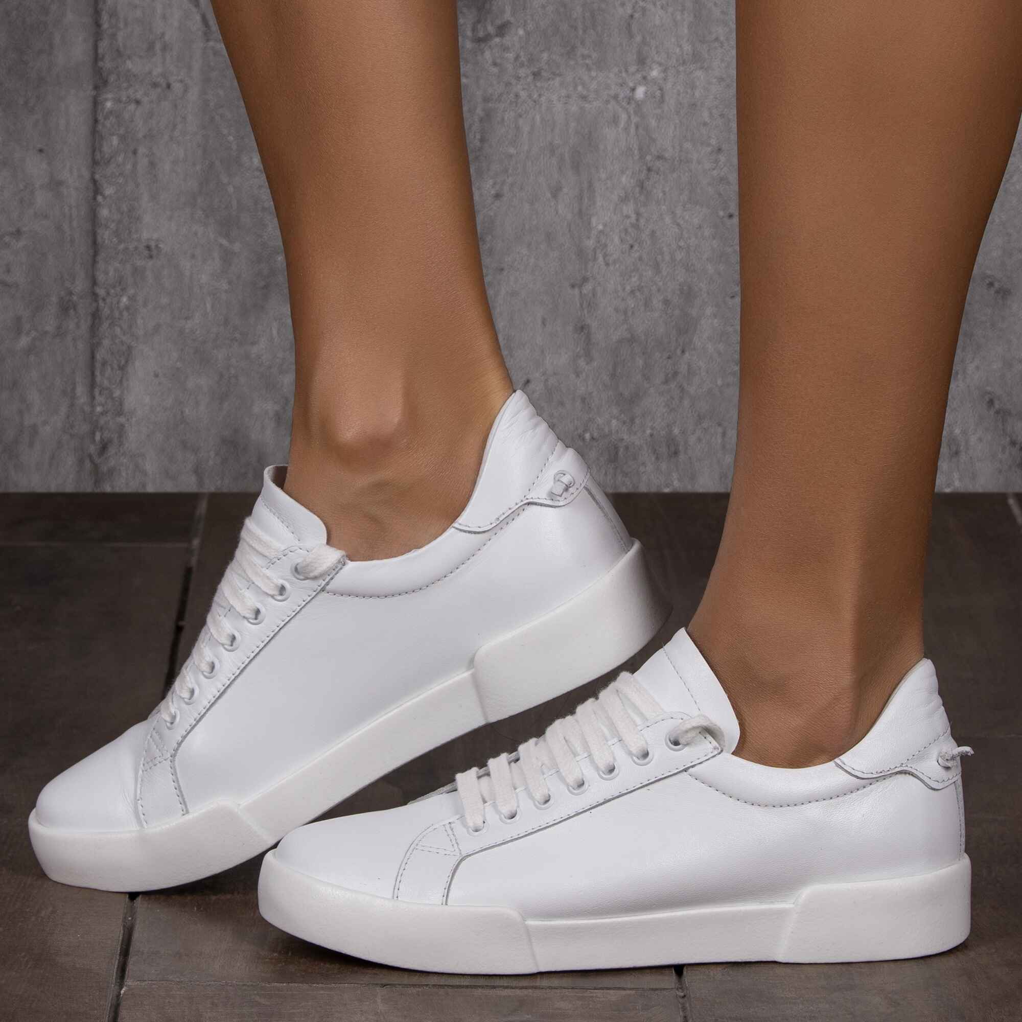 Denver leather sneakers, White Color