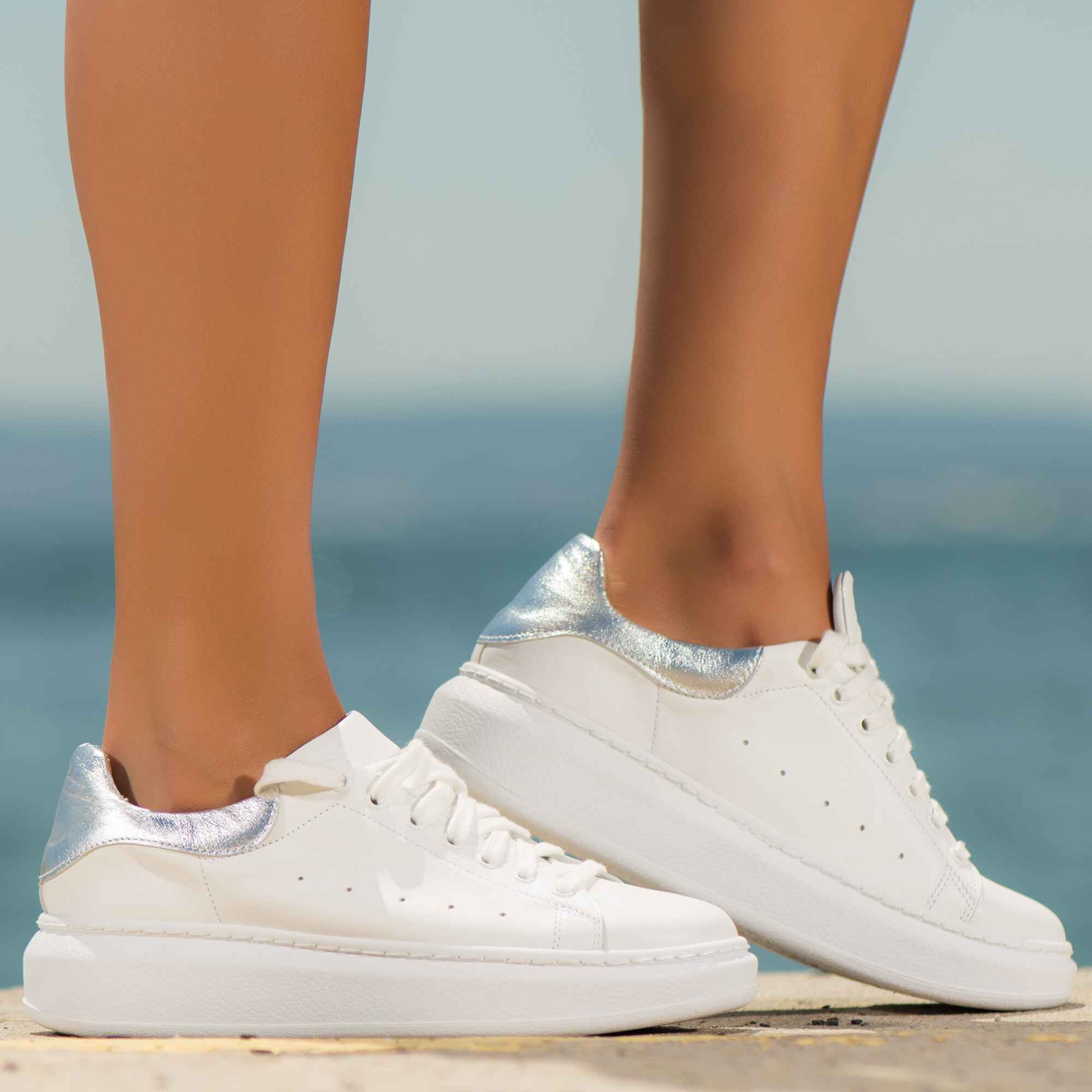 Countess leather sneakers, White Color