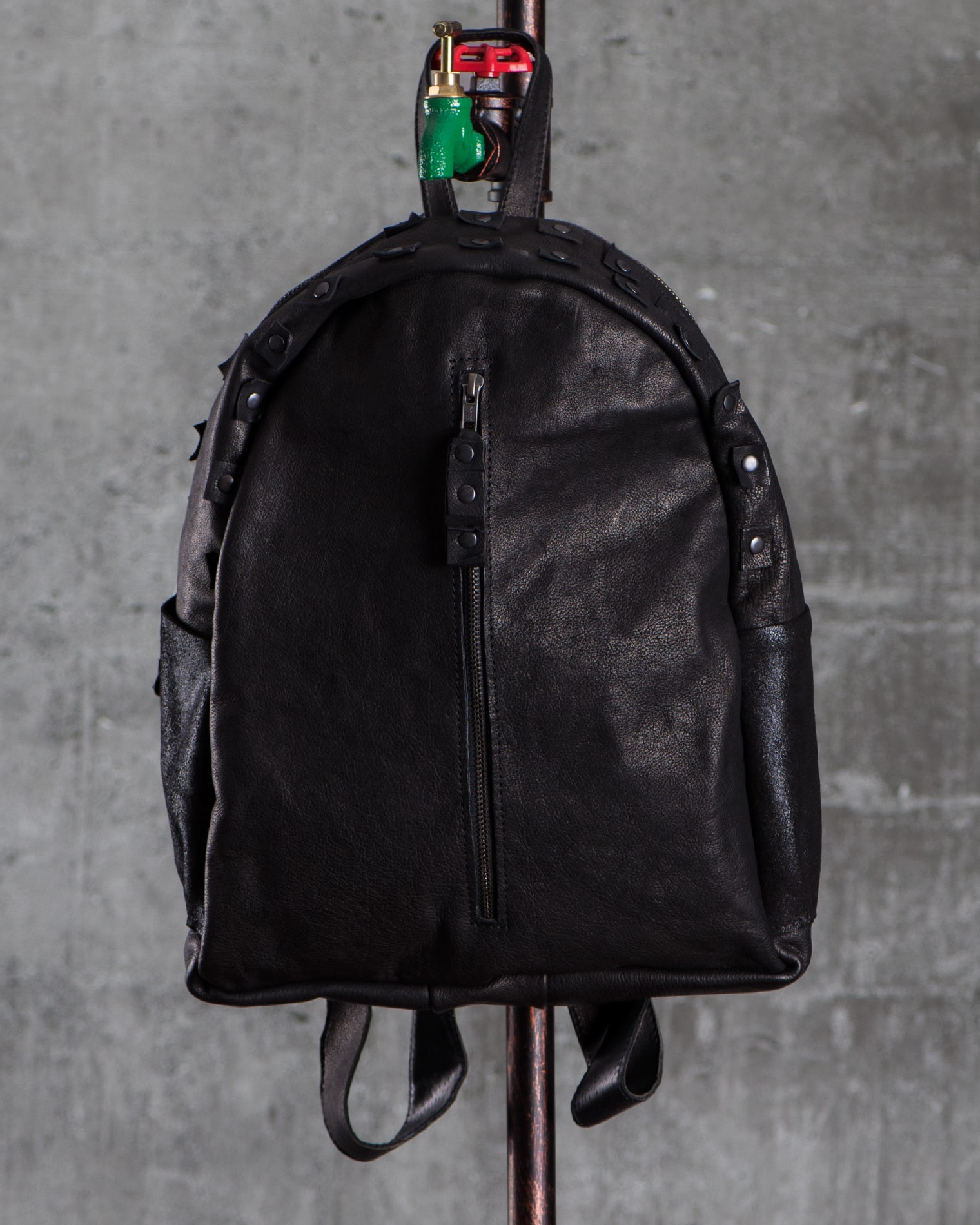 Sky-High Leather Studded Backpack, Black Color