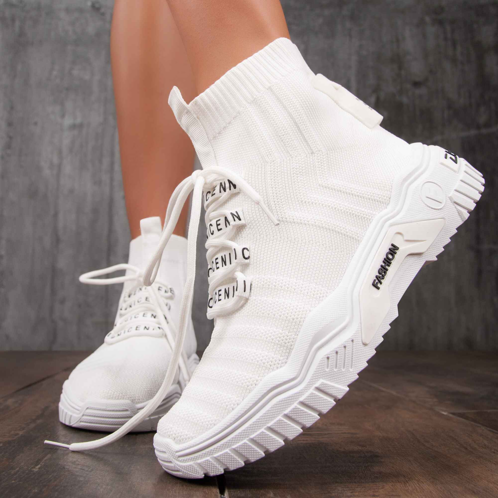 Compilation Sock Sneakers, White Color