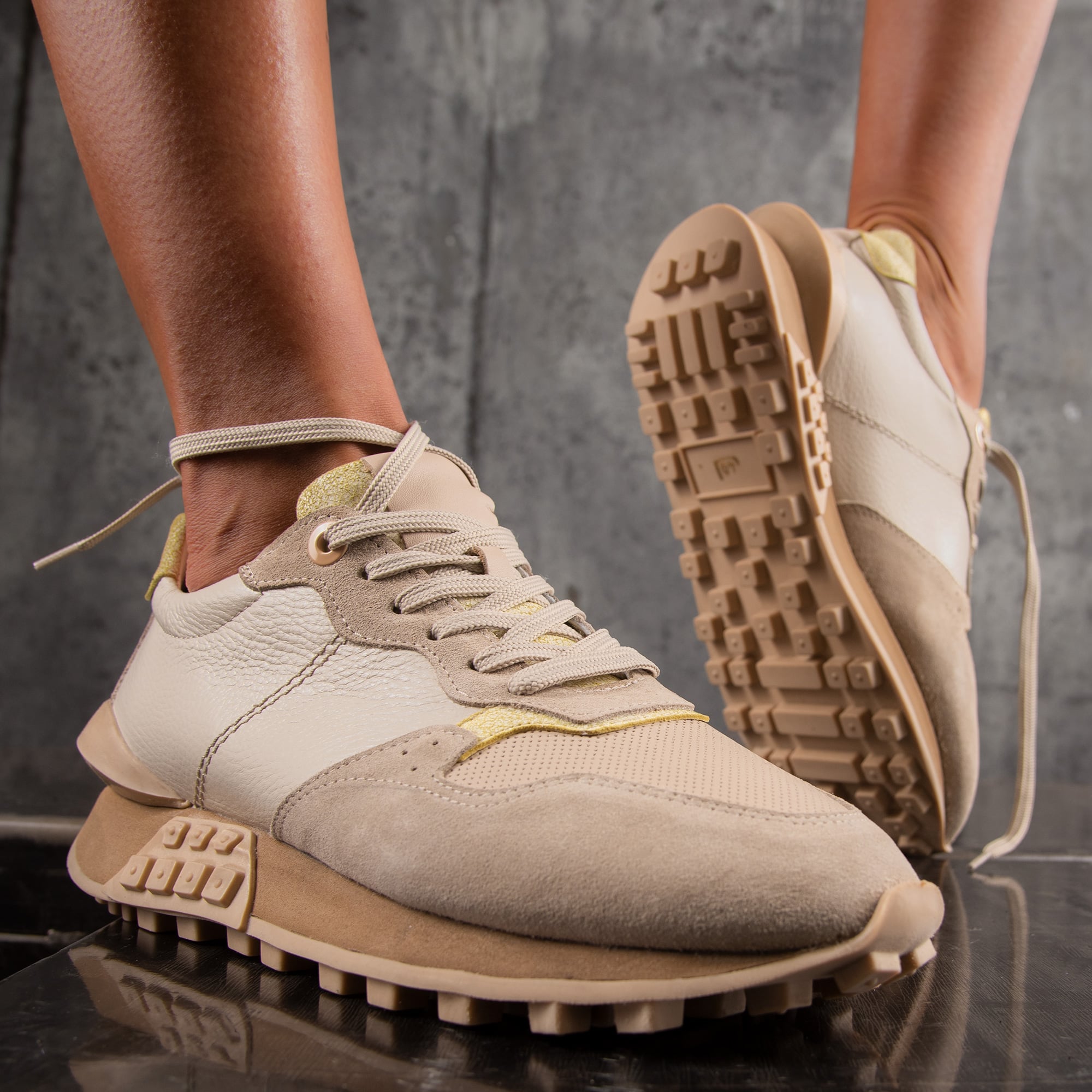 Adele Trainers, Beige Color