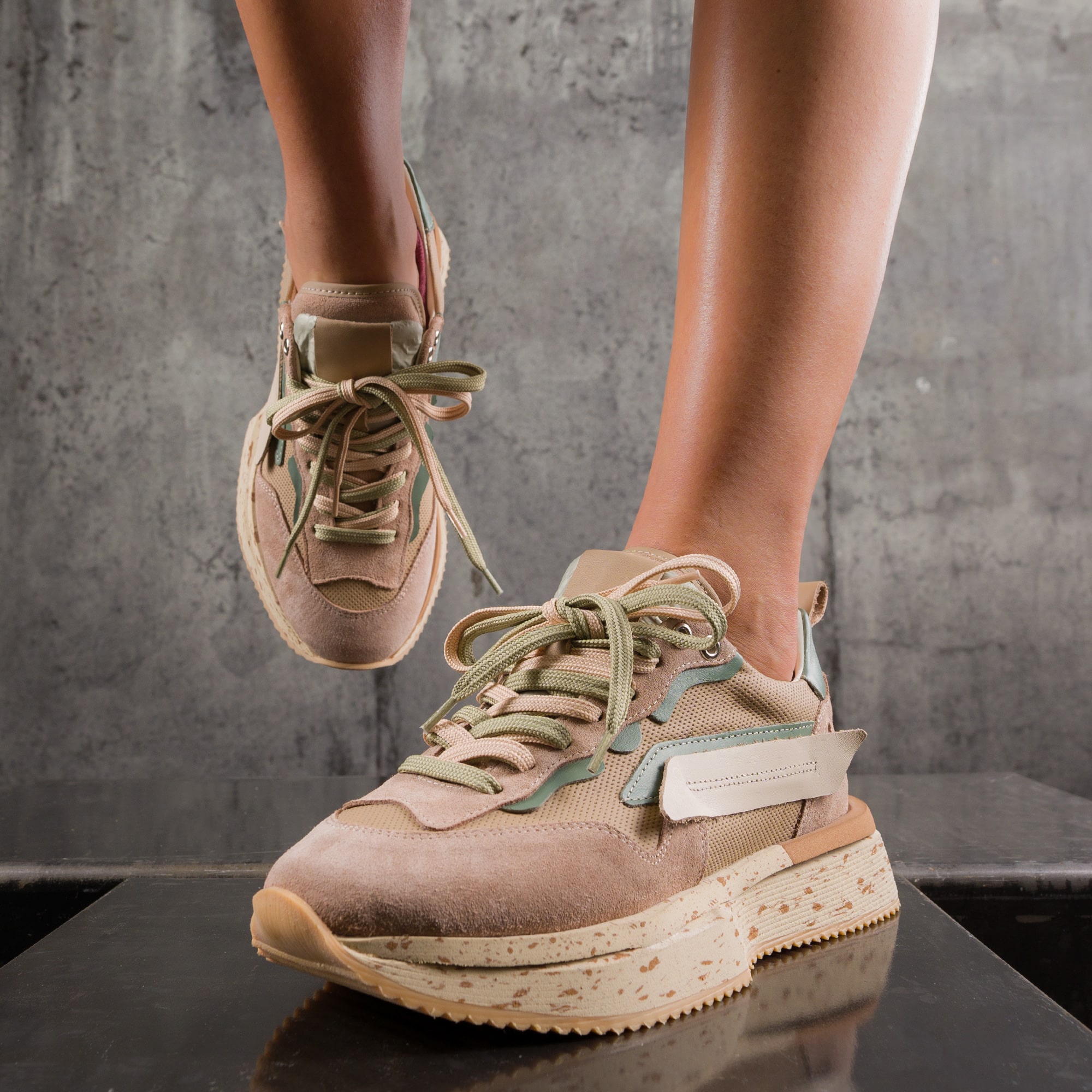 State Of Mind Trainers, Beige Color