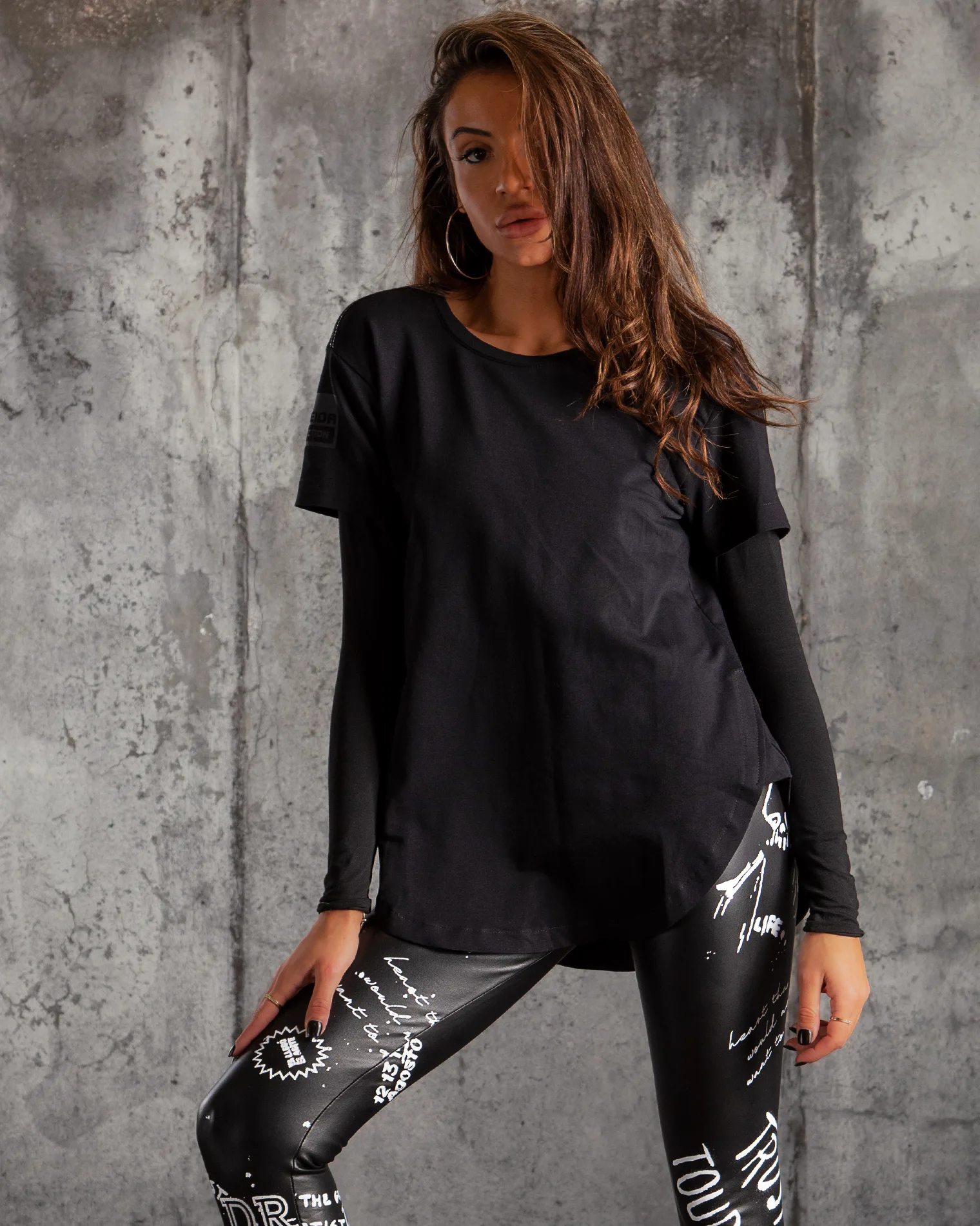 Volume Layered Top, Black Color