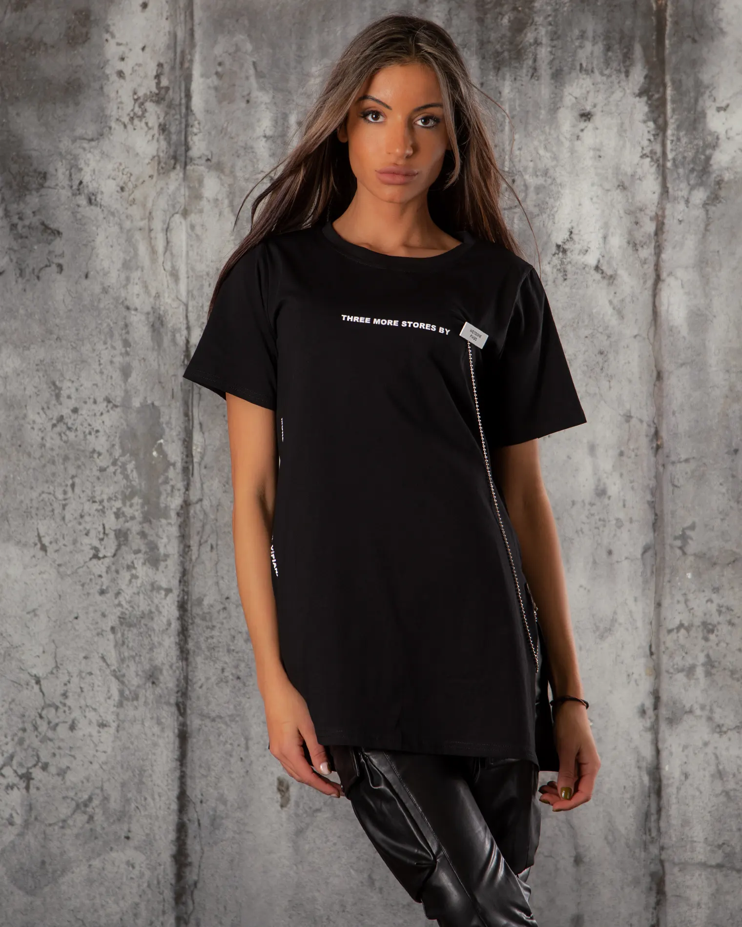 Influence Long T-Shirt, Black Color