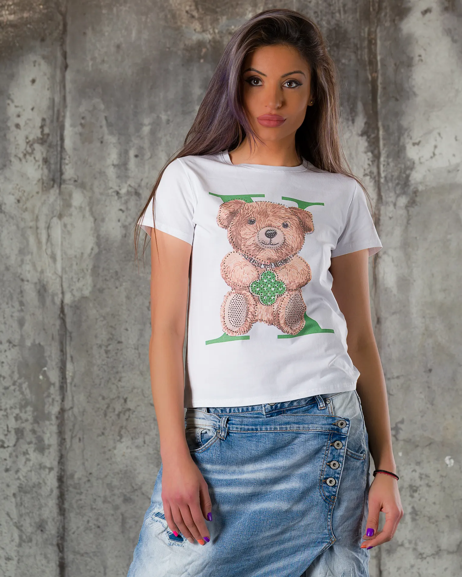 Fancy Teddy T-Shirt, Green Color