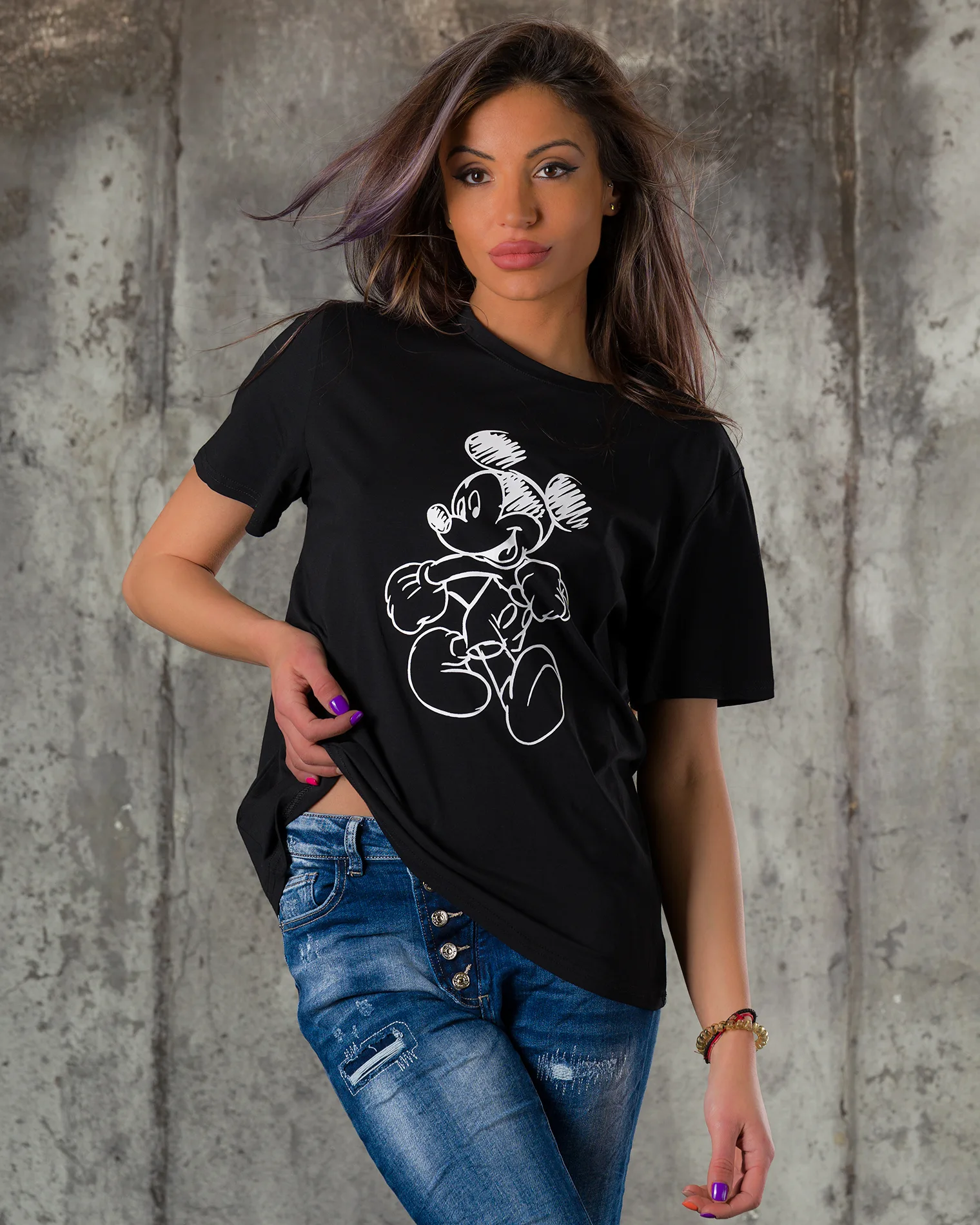 Hey, Mickey! T-Shirt, Black Color