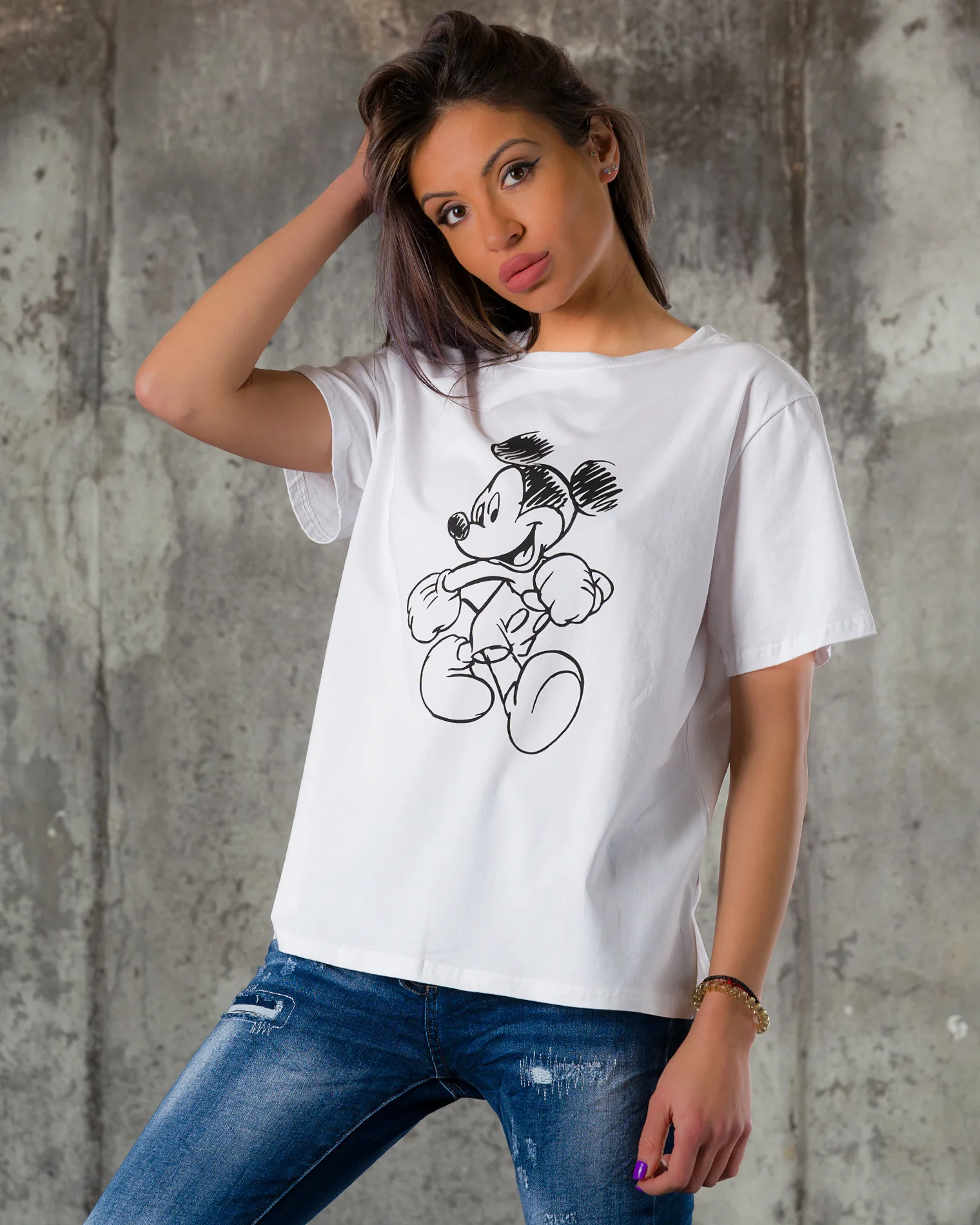 Hey, Mickey! T-Shirt, White Color