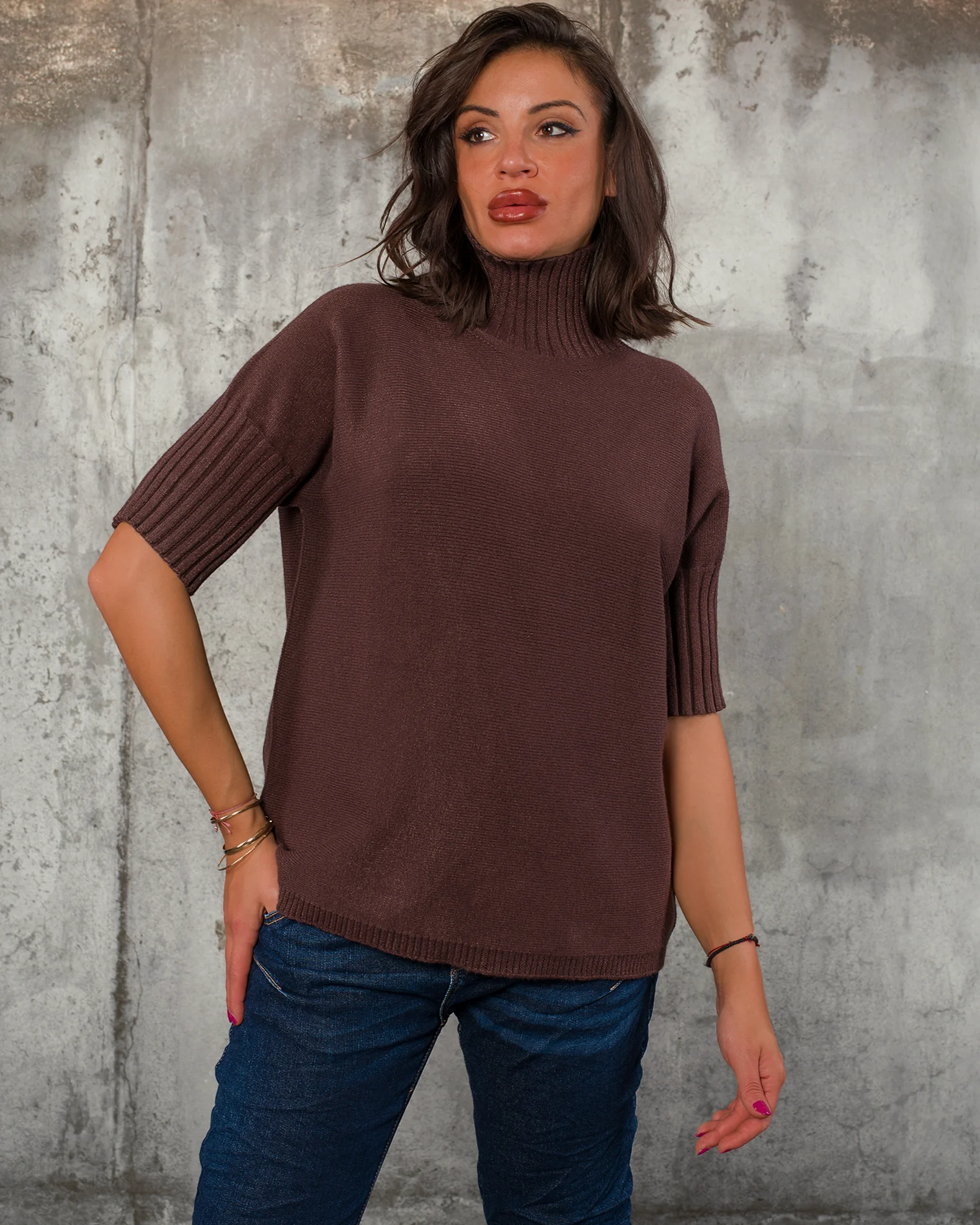 Пуловер Warm Inside, Кафяв Цвят