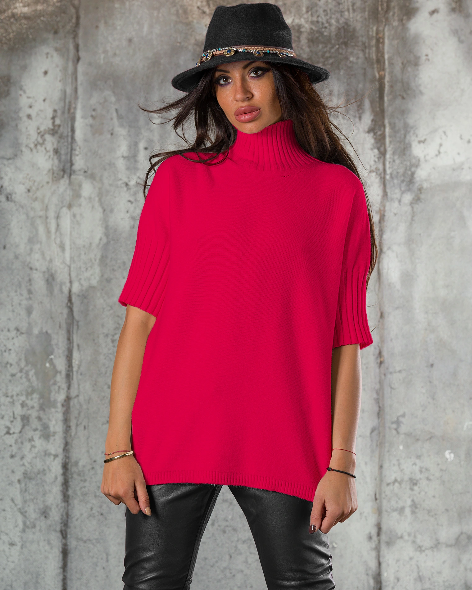 Пуловер Warm Inside, Коралов Цвят