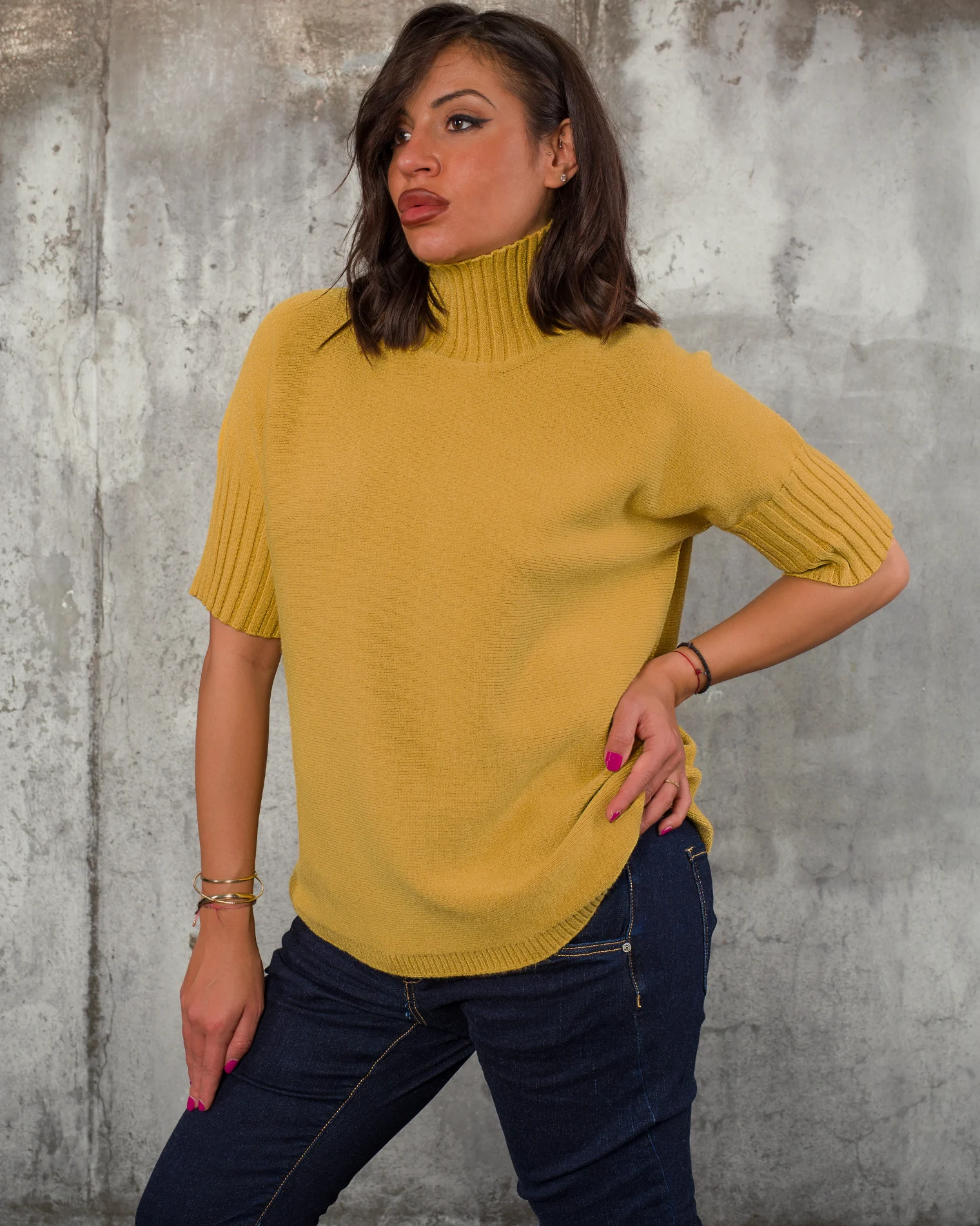 Пуловер Warm Inside, Цвят Горчица