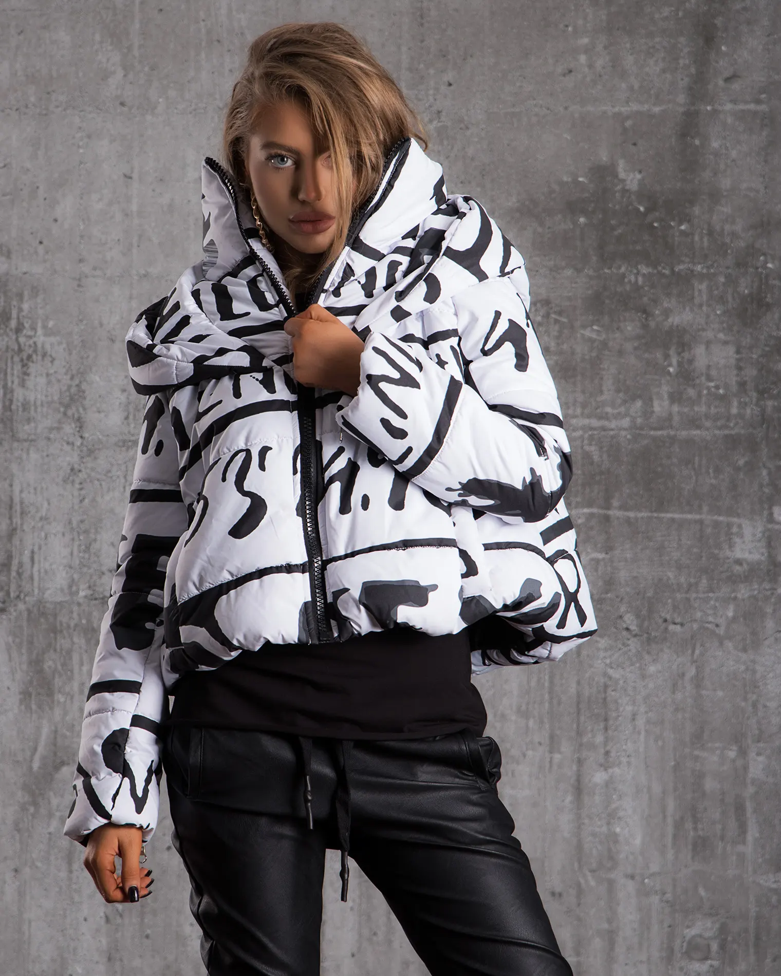 Snowflake Puffer Jacket, White Color