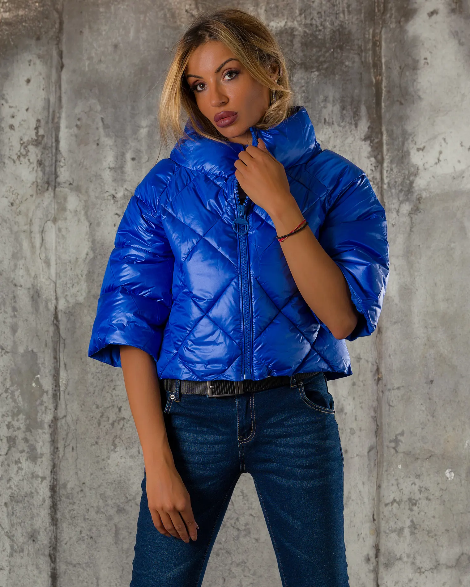 Hudson Cropped Jacket, Blue Color