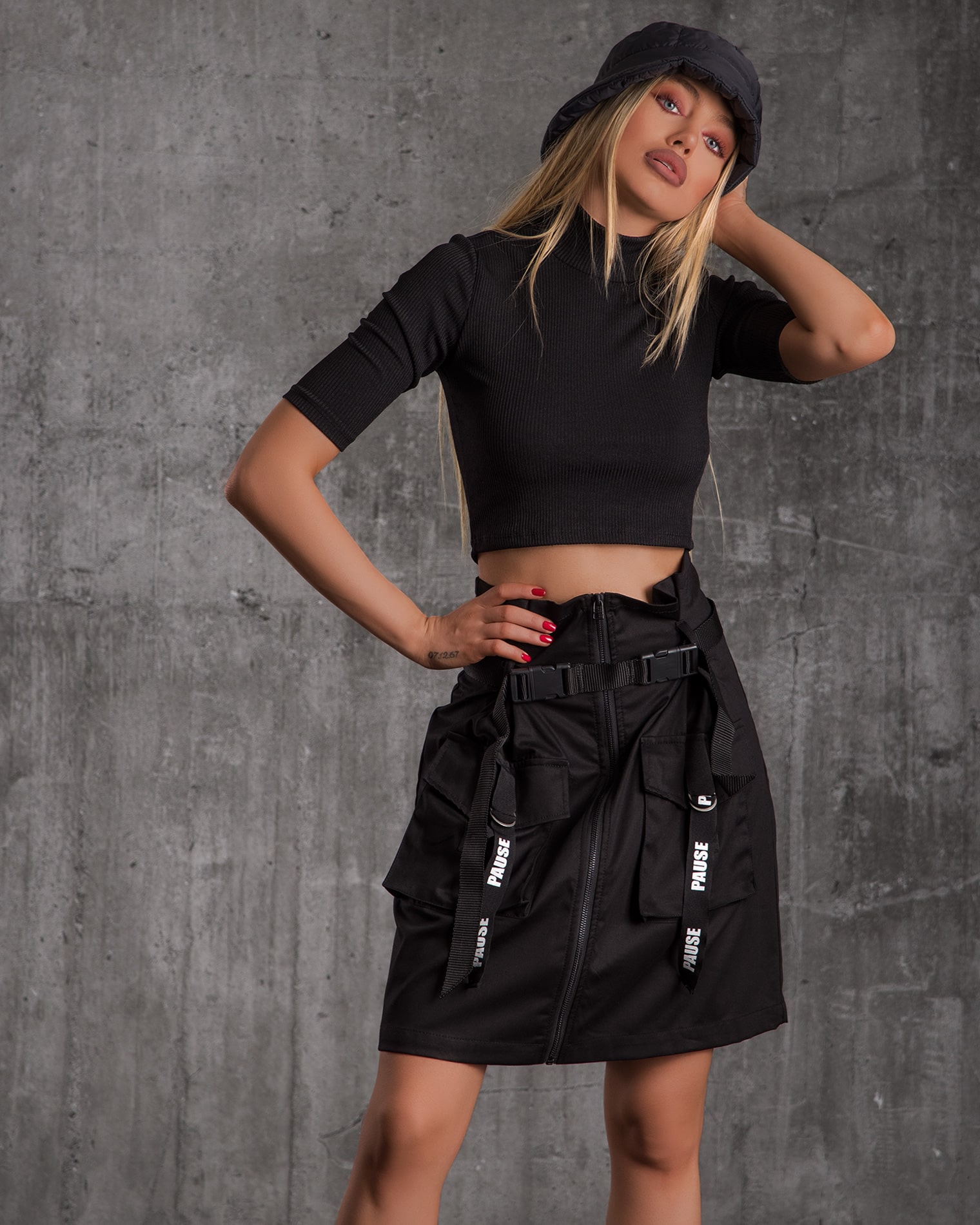 Cupcake Skirt With A Belt, Black Color