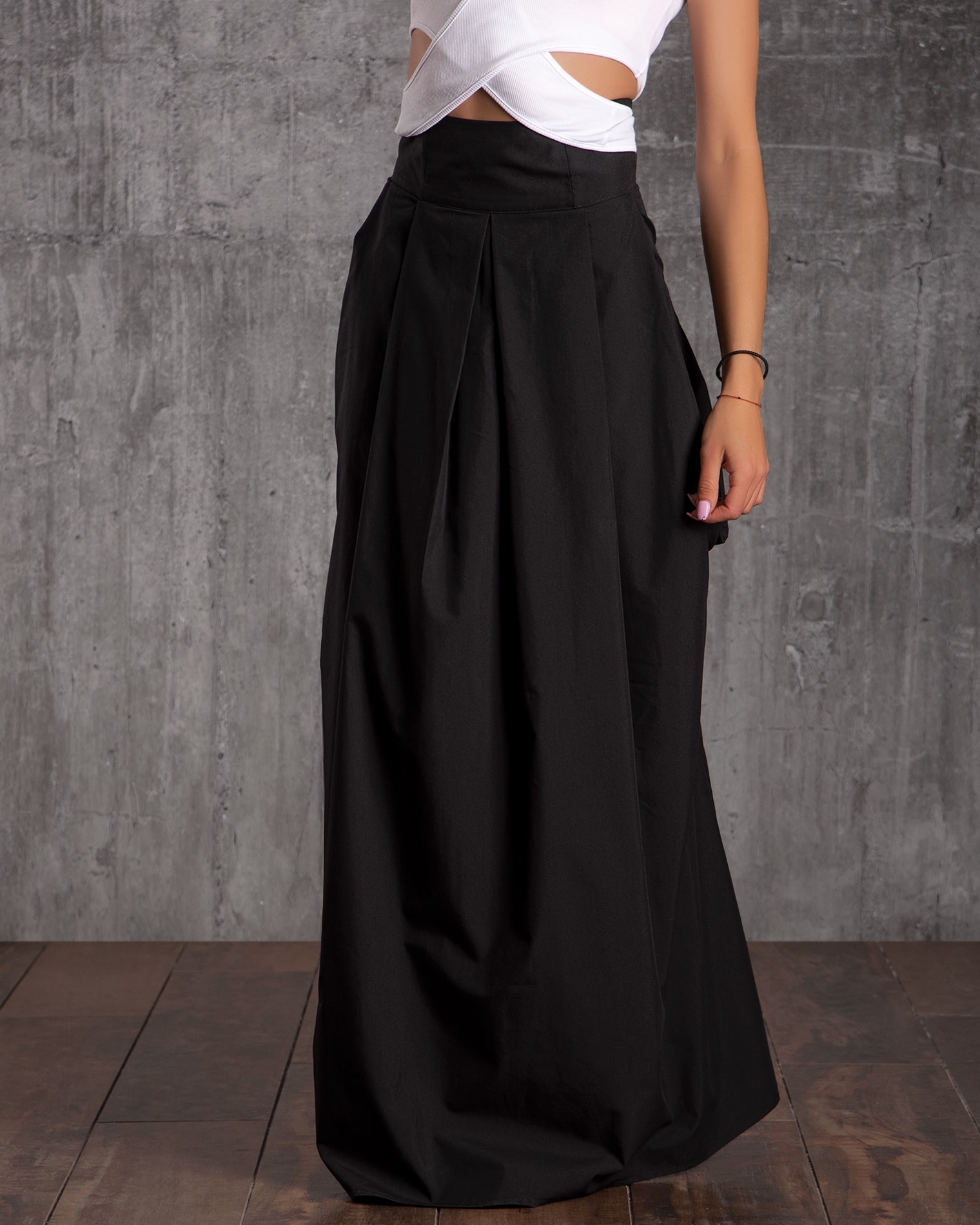 Elegance Maxi Skirt, Black Color