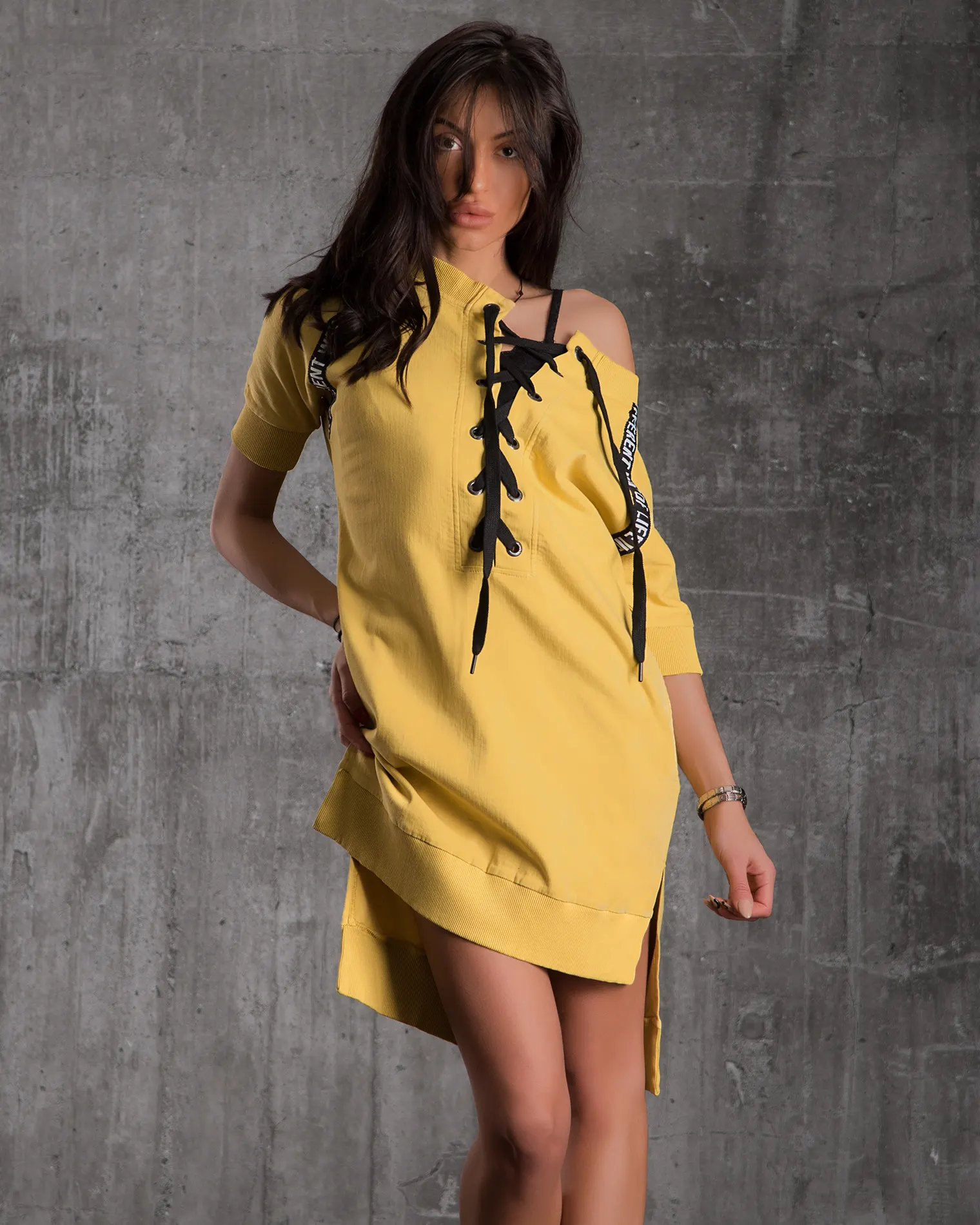 Way Of Life High-Low dress, Yellow Color
