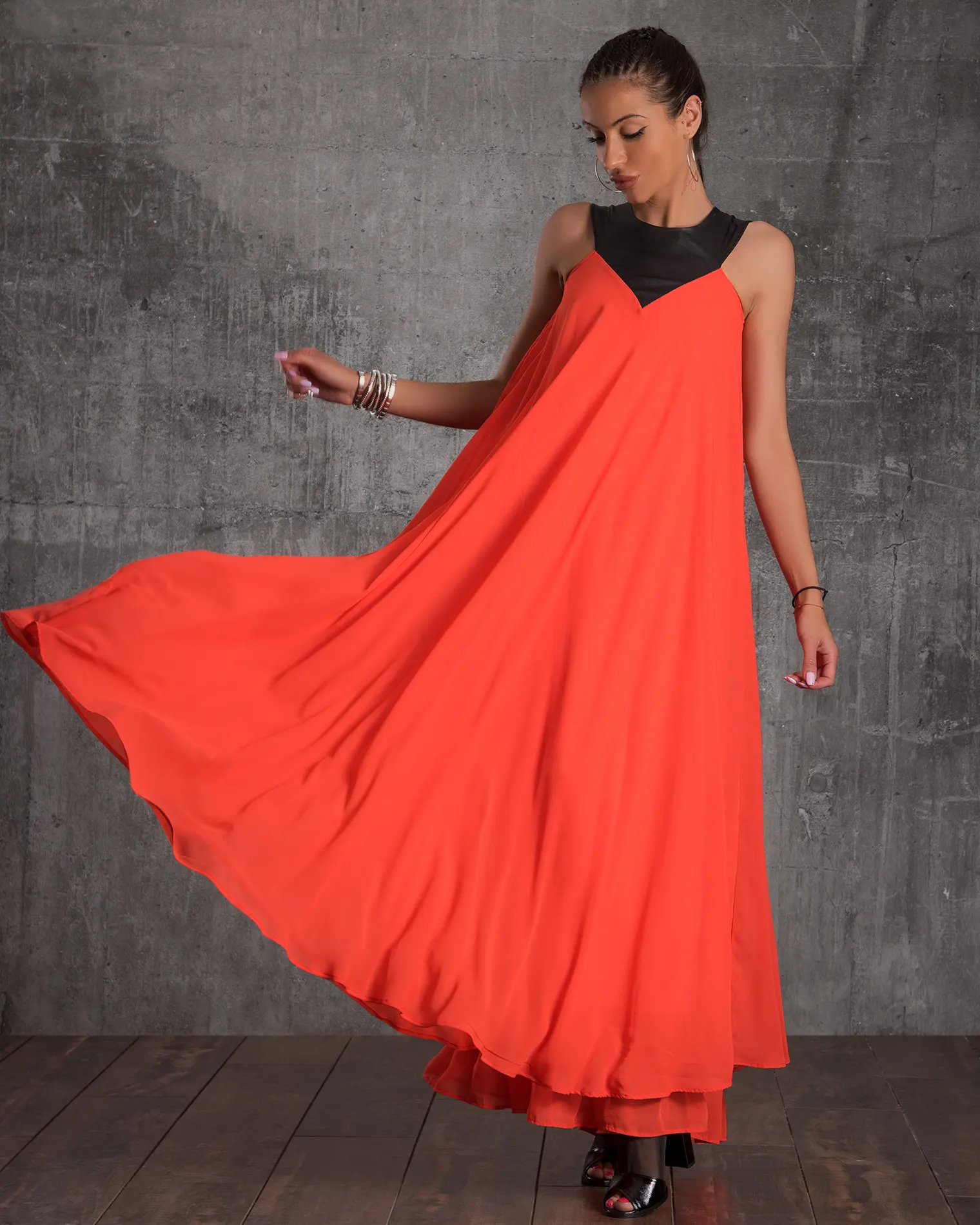 Just Peachy Maxi Dress, Coral Color