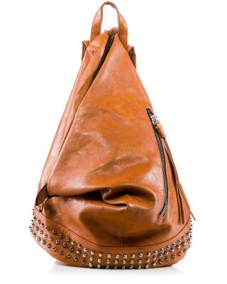 Streets Studded Backpack, Cognac Color