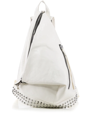 Streets Studded Backpack, White Color