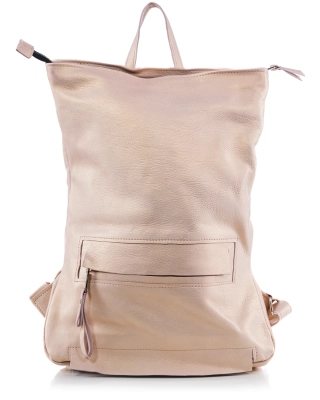 Absolute Leather Backpack, Rose Gold Color