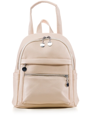 It Is What It Is Backpack, Beige Color
