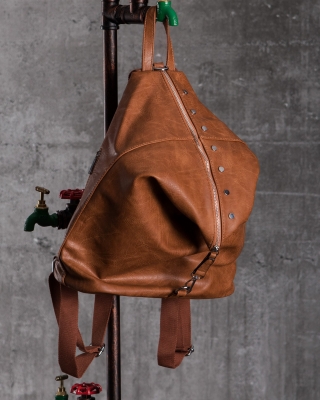 Clout Studded Backpack, Brown Color