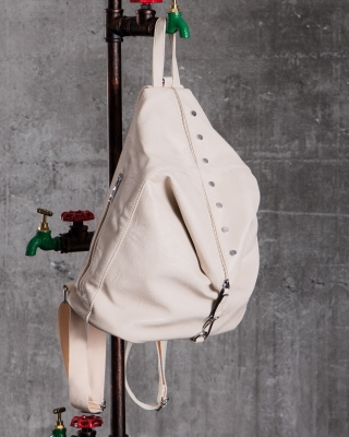 Clout Studded Backpack, Cream/Ecru Color