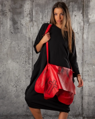 Libra Studded crossbody bag, Red Color