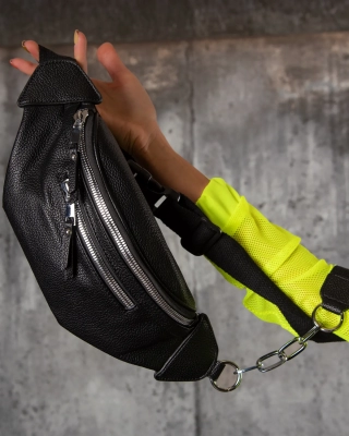 Endless Faux Leather Bum Bag, Black Color