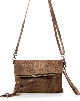 Mariella Flap Bag, Dark Taupe Color