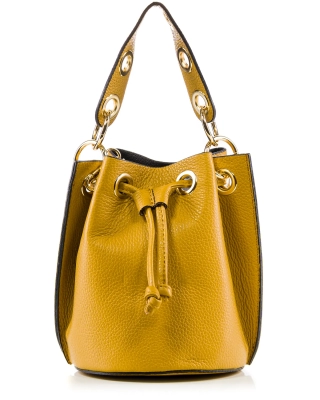 Colorful Life Bucket Bag, Mustard Color