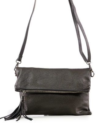 Ellie Flap Bag, Dark Grey Color