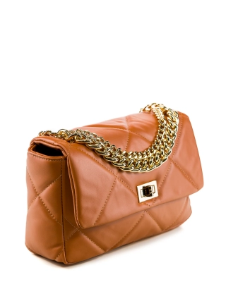 Career Flap Bag, Cognac Color