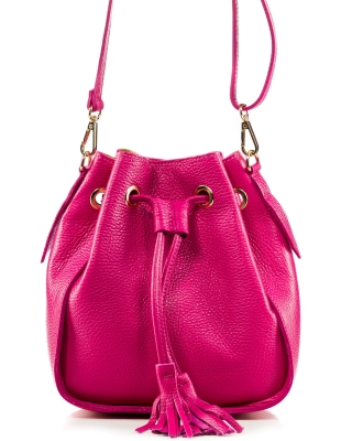 Living My Best Life Bucket Bag, Fuchsia Color