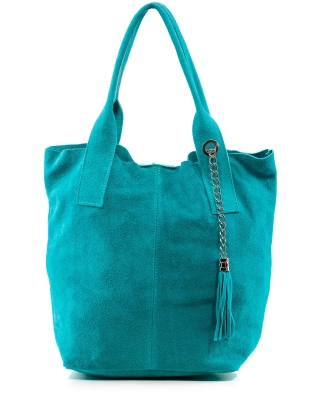 Quatro Tote Bag, Turquoise Color