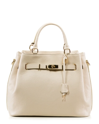 Stellar Structured Tote, Beige Color