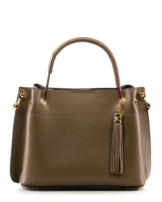 Bond Structured Tote, Dark Taupe Color
