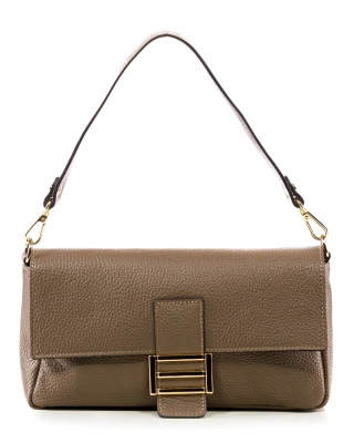 Lolly Flap Bag, Dark Taupe Color
