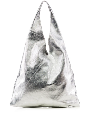 Truth or Dare Hobo Bag, Silver Color