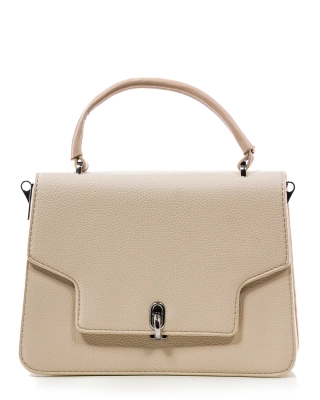 City Girl Flap Bag, Beige Color