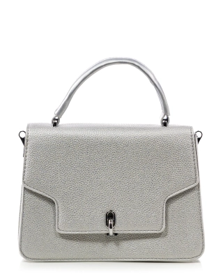 City Girl Flap Bag, Silver Color