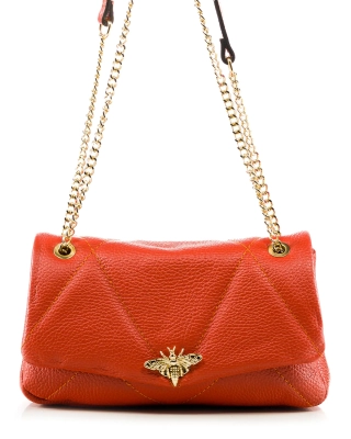 Perfect Match Flap Bag, Papaya Color