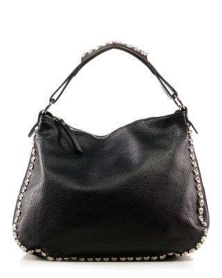 Delana Leather Bag, Black Color
