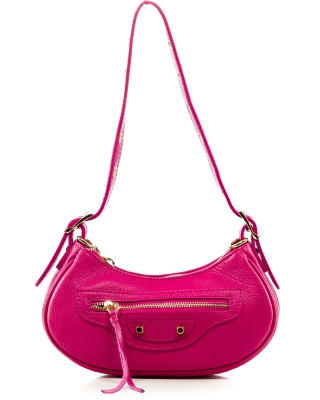 Far Away Crescent Bag, Fuchsia Color